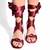 Plain Gem Stone Maroon Stain Tie Up Pencil Heel
