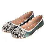 Emerald Green Embroidered Ballerina