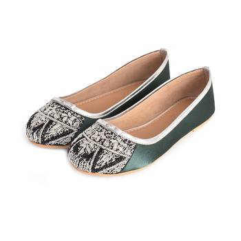 Emerald Green Embroidered Ballerina 4