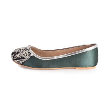 Emerald Green Embroidered Ballerina 5
