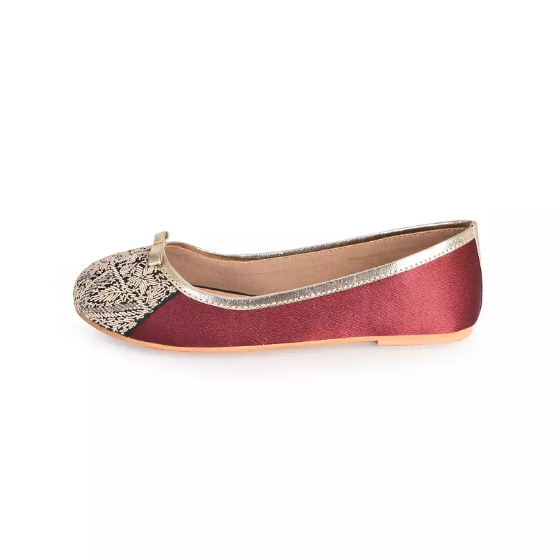 Embroidery Deep Maroon Ballerina