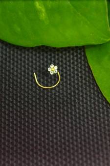 Designer Gold Plated Multi diamond nosering or nose pin