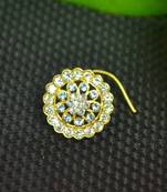 Turquoise Designer Gold Plated Multi diamond nosering or nose pin