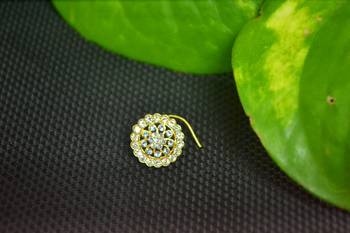 Turquoise Designer Gold Plated Multi diamond nosering or nose pin 2
