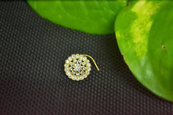Turquoise Designer Gold Plated Multi diamond nosering or nose pin 3