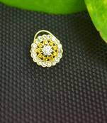 Yellow Designer Gold Plated Multi diamond nosering or nose pin