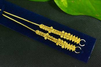 Designer 1 Line Carved filigree Earchain or Ear Support Earrings hair-accessories 1