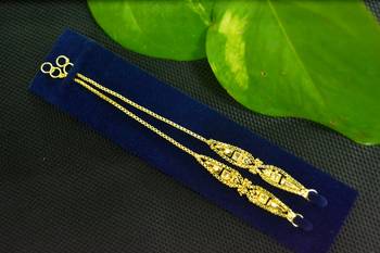 Designer 1 Line Carved filigree Earchain or Ear Support Earrings hair-accessories 3