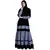 Designer maxi dress abaya- Black-Grey Dot