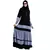 Designer maxi dress abaya- Black-Grey Dot