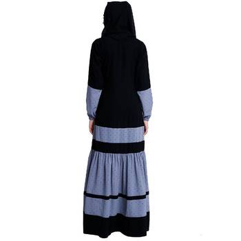 Designer maxi dress abaya- Black-Grey Dot 4