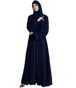 Navy Blue Nida Plain Abaya