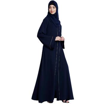 Navy Blue Nida Plain Abaya 3