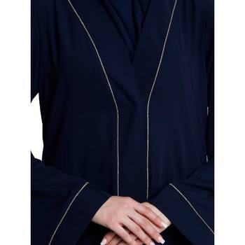 Navy Blue Nida Plain Abaya 5