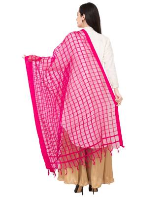 A R SILK Square Rani Colour Cotton Regular Dupatta/Chunnis 2
