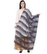 A R SILK Payal Plan Grey Colour Organza Cotton Regular Dupatta/Chunnis
