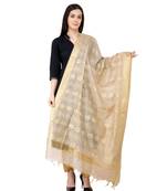 A R SILK Gold Print Golden Colour Baswada Silk Fancy Dupatta/Chunnis