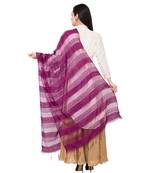 A R SILK Payal Plan Purple Colour Orgenza Cotton Regular Dupatta/Chunnis