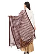 A R SILK Square Coffee Colour Cotton Regular Dupatta/Chunnis