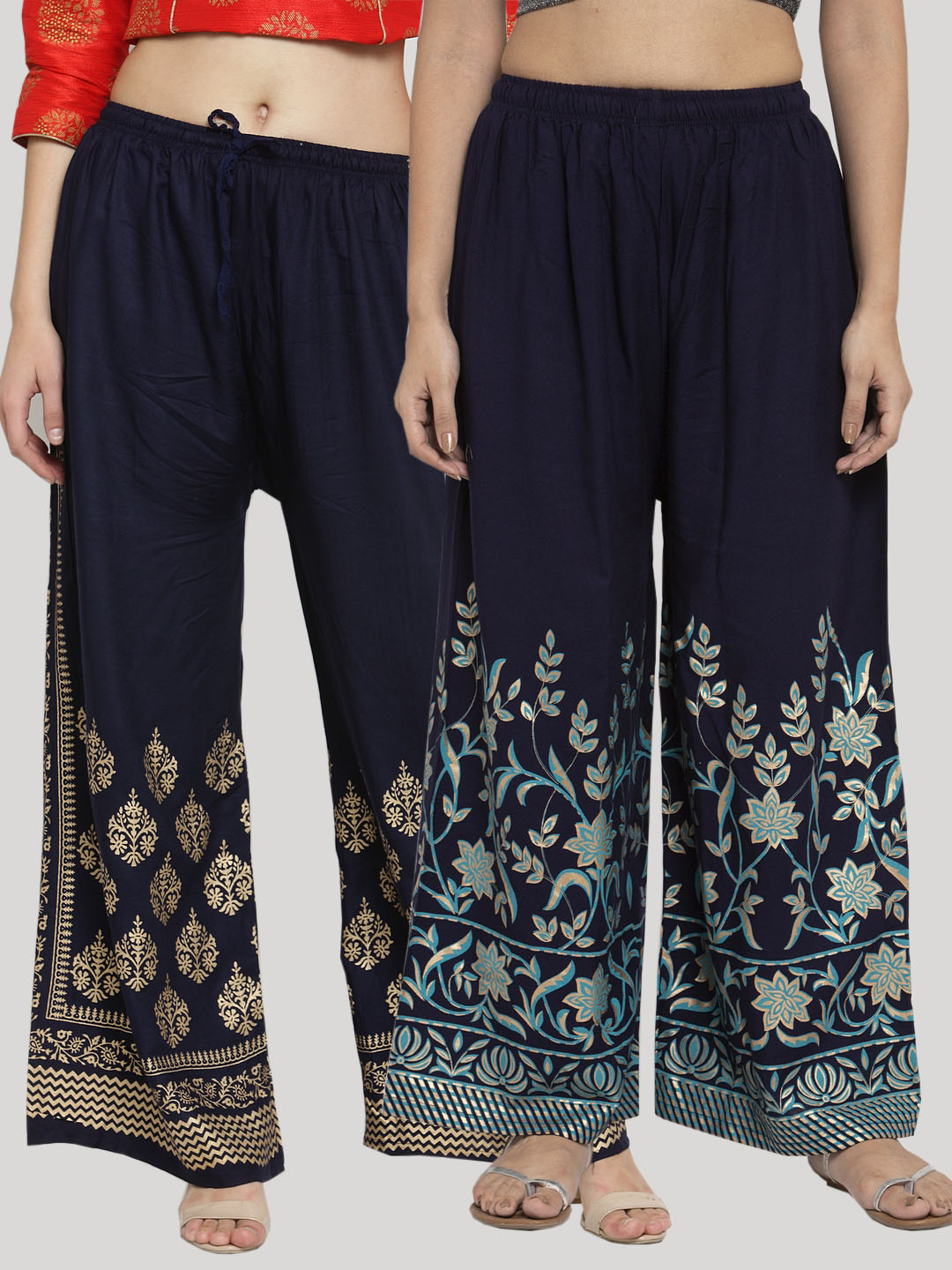 Multicolor plain rayon palazzo-pants 