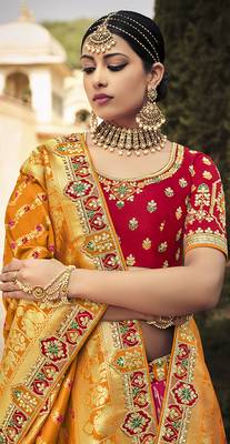 Multicolor embroidered silk semi stitched lehenga 2