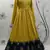 Floracance & Navy Blue Green Metallic foilage print georgette Anarkali long gown