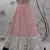 Pink & white & navy blue Metallic foilage print georgette Anarkali long gown