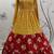 Mustard Yellow & Rani Pink Metallic foilage print georgette Anarkali long gown