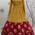 Mustard Yellow & Rani Pink Metallic foilage print georgette Anarkali long gown