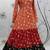 Orange & Red & Black Metallic foilage print georgette Anarkali long gown