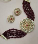 Maroon necklace-sets