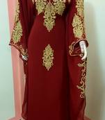 Maroon Embroidered Farasha