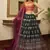 captivating Green Gotta Patti with thread embroidered Georgette semi stitched bridal lehenga