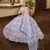 Blue and White Faux Georgette Lehenga Choli With Sequin and Threadwork Embroidery