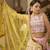 glamorous Pink gotta patti with thread embroidered georgette semi stitched bridal lehenga