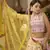 glamorous Pink gotta patti with thread embroidered georgette semi stitched bridal lehenga