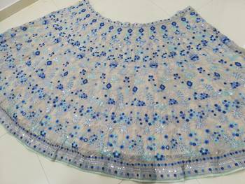 Multicolor Sequin And Thread Embroidered Faux Georgette indian wedding Lehenga Choli  7