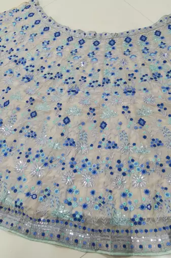 Multicolor Sequin And Thread Embroidered Faux Georgette indian wedding Lehenga Choli 