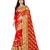 red georgette embroidered   saree with blouse