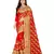 red georgette embroidered   saree with blouse