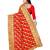red georgette embroidered   saree with blouse