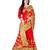 red georgette embroidered   saree with blouse