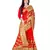 red georgette embroidered   saree with blouse