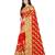 red georgette embroidered   saree with blouse