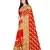 red georgette embroidered   saree with blouse