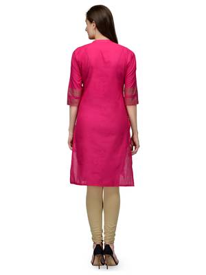 Pink printed cotton kurtas-and-kurtis 4