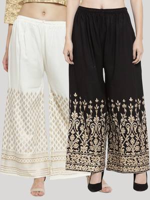 Multicolor plain rayon palazzo-pants 1