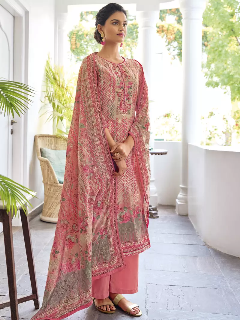 Pink digital print cotton salwar