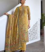 Yellow digital print cotton salwar