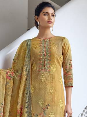 Yellow digital print cotton salwar 3